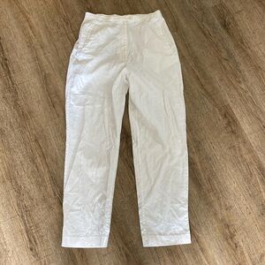 Newport News Pants Winter White Linen Cotton Blend